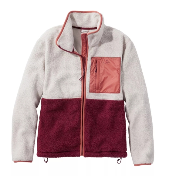 L.L. Bean Jackets & Blazers - L.L.Bean Women's Large Mountainside FLeece Jacket, Colorblock in Shore /Rosewood